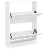 vidaXL Shoe Cabinet White 59x17x81 cm Engineered Wood