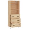 vidaXL Highboard Sonoma Oak 69.5x34x180 cm Engineered Wood