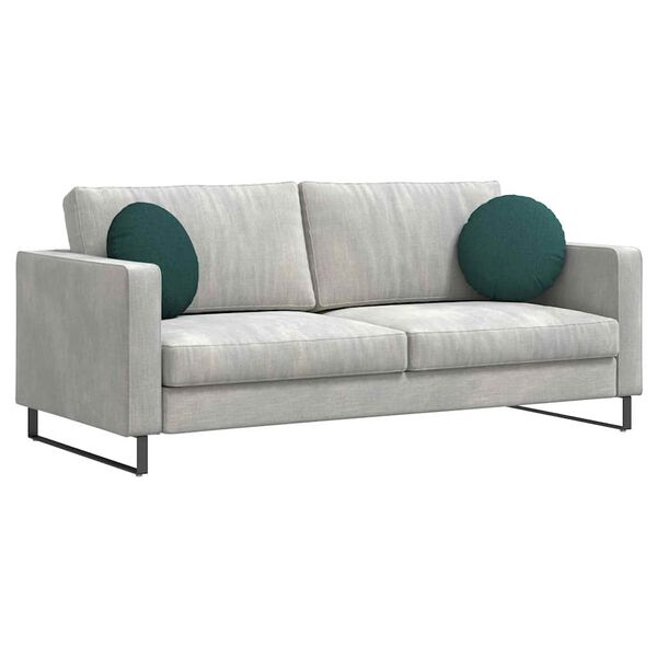 vidaXL Seat Cushions 2 pcs Dark Green &Oslash;40 x 13 cm Fabric