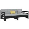 vidaXL Pull-out Day Bed without Mattress Black 2x(90x190)cm