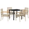 vidaXL Garden Dining Set 5 pcs Beige Poly Rattan