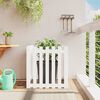 vidaXL Garden Planter with Fence Design White 70x70x70 cm Solid Wood Pine