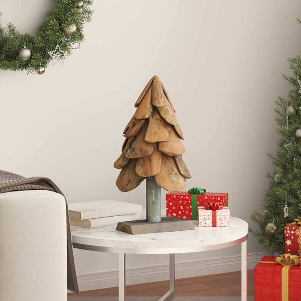 vidaXL Christmas Tree with Stand Brown 60 cm Solid teak wood