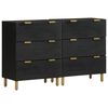 vidaXL Sideboards 2 pcs Black 60x33x75 cm Engineered Wood