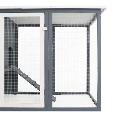 vidaXL Outdoor Chicken Cage Hen House with 1 Egg Cage Grey Wood