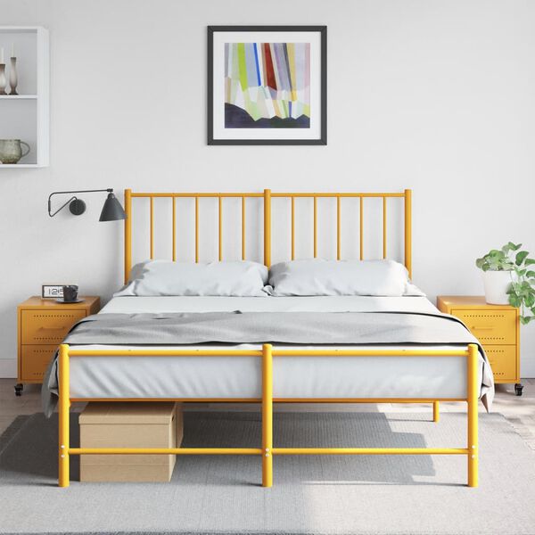 vidaXL Bedside Cabinets 2 pcs Mustard Yellow 36x39x43.5 cm Steel
