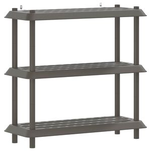 vidaXL Shelving Unit 3-Tier 100 x 40 x 96 cm PP Light Grey