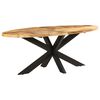 vidaXL Dining Table Oval 200x100x75 cm Rough Mango Wood
