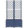 vidaXL Garden Planter with Trellis Blue Grey 80x40x136 cm PP