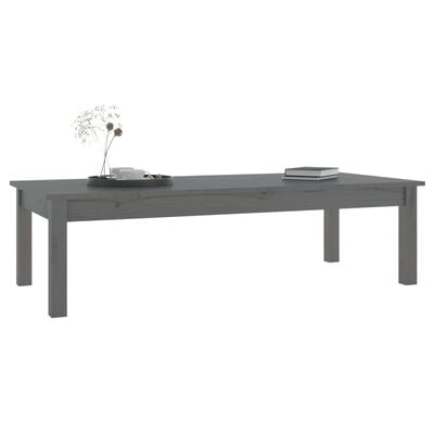 vidaXL Coffee Table Grey 110x50x30 cm Solid Wood Pine