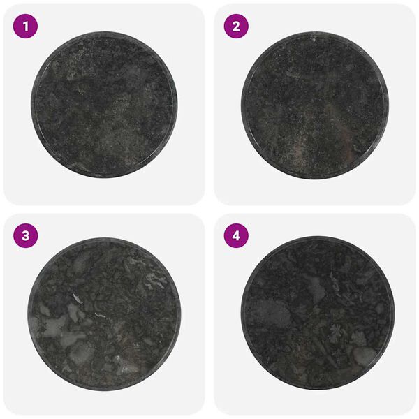 vidaXL Table Top Black &Oslash;60x2.5 cm Marble