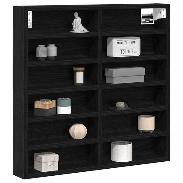 vidaXL Display Cabinet Black Oak 60 x 8.5 x 58 cm Engineered Wood