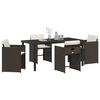 vidaXL Garden Dining Set 5 pcs Brown Poly Rattan