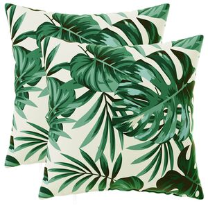 vidaXL Cushion Cover 2 pcs HEERLEN Leaf Pattern 30 x 30 cm Polyester