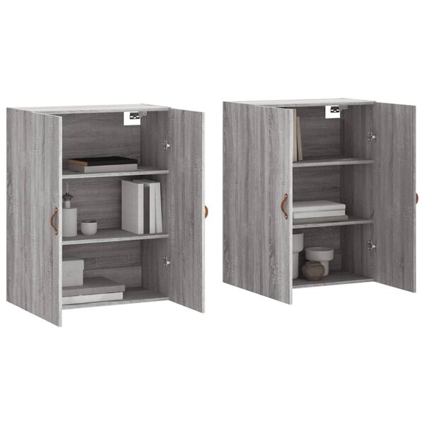 vidaXL Wall Mounted Cabinets 2 pcs Grey Sonoma 69.5x34x90 cm