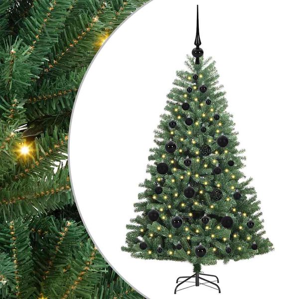 vidaXL Artificial Hinged Christmas Tree Green 120 cm PVC and Metal