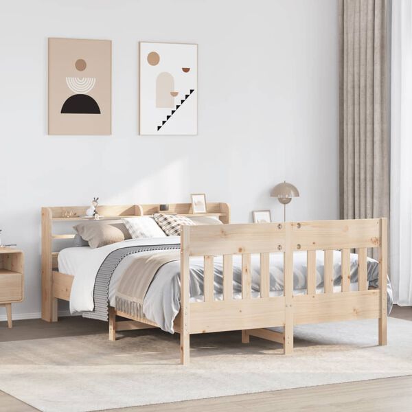 vidaXL Bed Frame without Mattress 140x200 cm Solid Wood Pine
