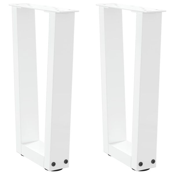 vidaXL Coffee Table Legs V-Shape 2 pcs White 28x(42-43.3) cm Steel