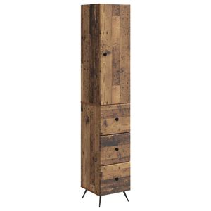 vidaXL Cabinet Set 2 pcs 33 x 34.5 x 180 cm Engineered Wood Old Wood