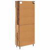 vidaXL Highboard Old Wood 69.5 x 34 x 180 cm Engineered Wood and Glass