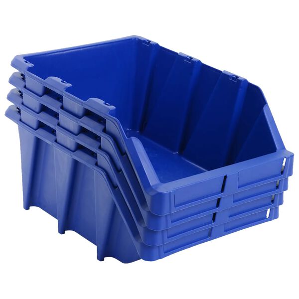 vidaXL 35 pcs Stackable Storage Bins 218x360x156 mm Blue