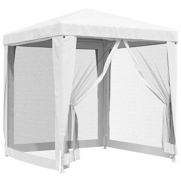 vidaXL Party Tent with 4 Mesh Sidewalls 2x2 m White