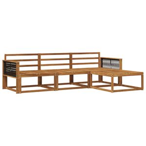 vidaXL Outdoor Sofa Set 4 pcs Natural Solid Acacia Wood