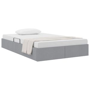 vidaXL Storage Bed with Mattress Light Grey 120 x 200 cm Fabric