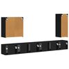 vidaXL TV Wall Cabinet Set Wall-mounted 6 pcs Black