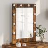 vidaXL Vanity Mirror with LED Strip Lights Smoked Oak 70 x 50 x 18 cm