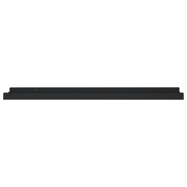 vidaXL Picture Frame Ledge Shelves 2 pcs Black 60x9x3 cm MDF