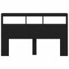 vidaXL Headboard Cabinet with LED Black Oak 160x17x102 cm