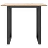 vidaXL Dining Table O-Frame 90x90x75 cm Solid Wood Pine and Steel