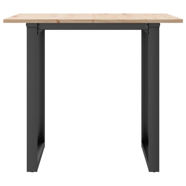 vidaXL Dining Table O-Frame 90x90x75 cm Solid Wood Pine and Steel