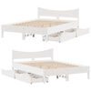 vidaXL Bed Frame with Drawers White 160x200 cm Solid Wood Pine