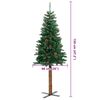 vidaXL Slim Christmas Tree with Real Wood and Cones Green 150 cm PVC