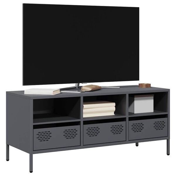 vidaXL TV Cabinet Anthracite 101.5x39x43.5 cm Cold-rolled Steel