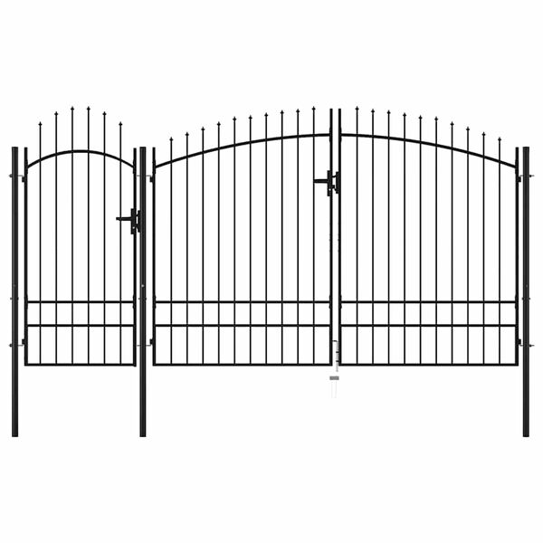 vidaXL Garden Gate Woerden Steel 1.95x4 m Black
