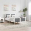 vidaXL Bed frame White and light grey 120 x 190 cm Solid pine wood