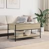 vidaXL Coffee Table Sonoma Oak 100x50x50 cm Engineered Wood and Metal