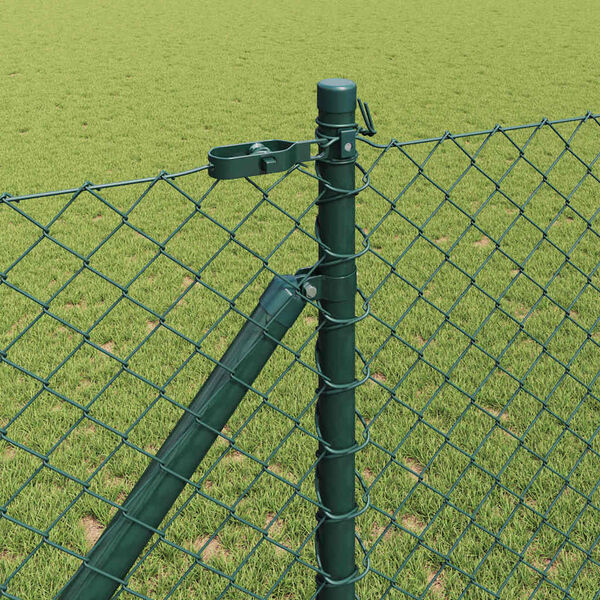 vidaXL Fence Post Green 10 x 1.2 m (40 x 40 mm mesh) Steel and PVC