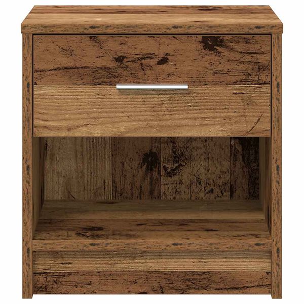 vidaXL Bedside Cabinets 2 pcs with Drawer Old Wood 39x28x41 cm