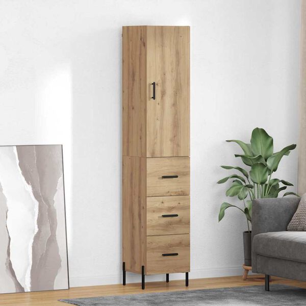 vidaXL Highboard Artisan Oak 34.5 x 34 x 180 cm Engineered Wood
