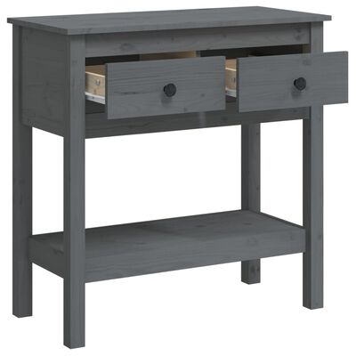 vidaXL Console Table Grey 75x35x75 cm Solid Wood Pine