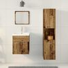 vidaXL Bathroom Furniture Set with Door 4 pcs Old Wood Engineered Wood