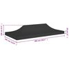vidaXL Party Tent Roof 6x3 m Black 270 g/m&sup2;