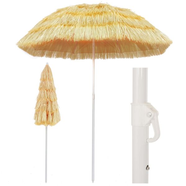 vidaXL Beach Parasol Natural 180 cm Hawaii Style