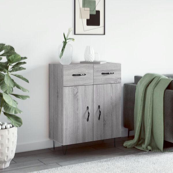 vidaXL Sideboard Grey Sonoma 69.5x34x90 cm Engineered Wood