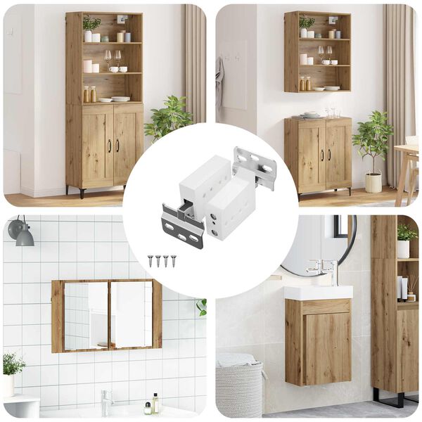 vidaXL Cabinet Hanging Bracket 261 pcs White 70 x 48 x 19 mm