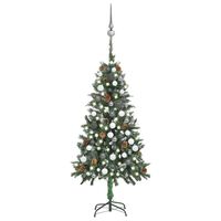 vidaXL Artificial Pre-lit Christmas Tree with Ball Set Pine Cones 150 cm